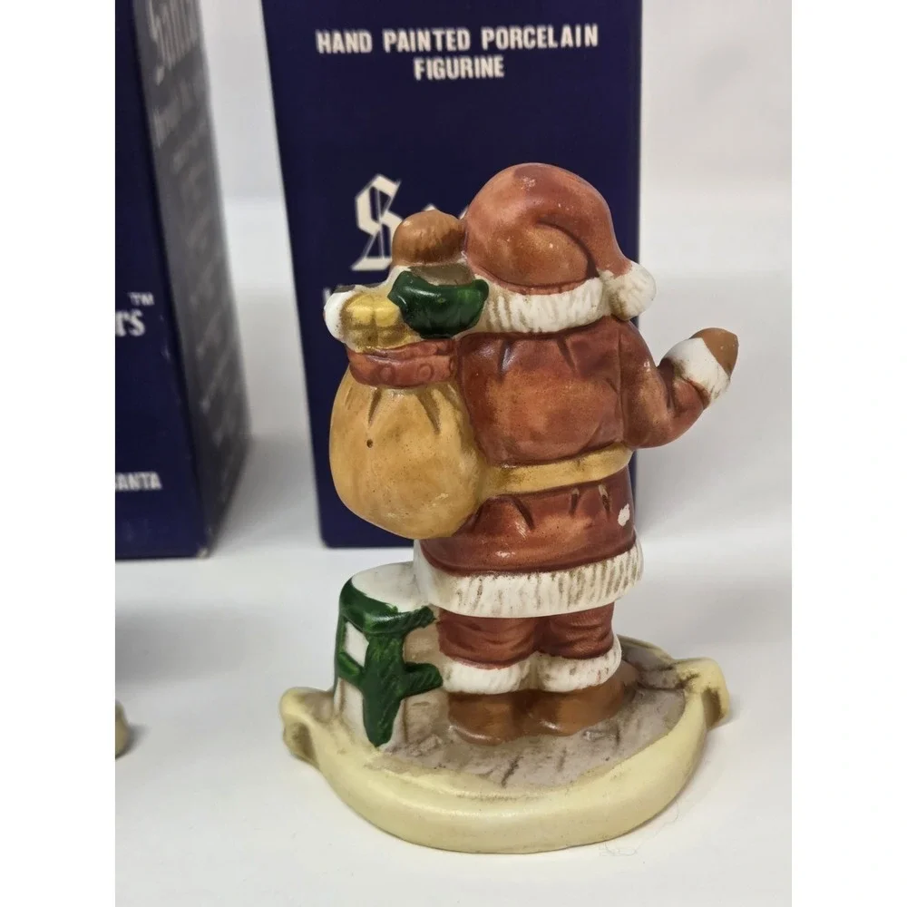 6 Santa Claus Through the Years Figures Figurine Porcelain Holiday Collectibles